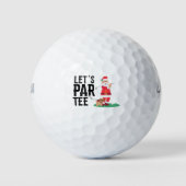 Golf Let's Par t-shirt met Kerstmis Golfballen (Voorkant)