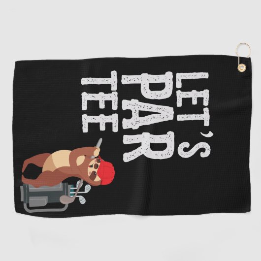 Golf Let's Par T-shirt met slothgolfer Golfhanddoek (Horizontaal)