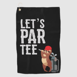 Golf Let's Par T-shirt met slothgolfer Golfhanddoek