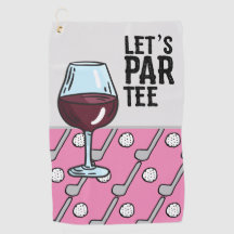 Golf Let's Par T-shirt met wijn op roze