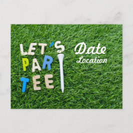 Golf Let's Par t-shirt met wit t-shirt is groen Briefkaart