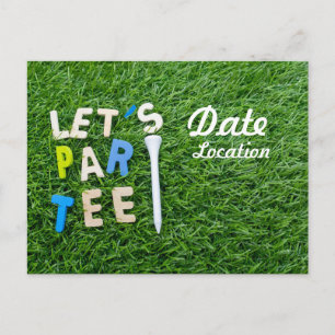 Golf Let's Par t-shirt met wit t-shirt is groen Briefkaart