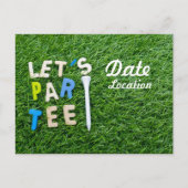Golf Let's Par t-shirt met wit t-shirt is groen Briefkaart (Voorkant)