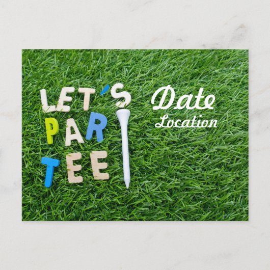 Golf Let's Par t-shirt met wit t-shirt is groen Briefkaart (Voorkant)