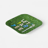 Golf Let's Par t-shirt met wit t-shirt is groen Papieren Bordje (Gebogen)