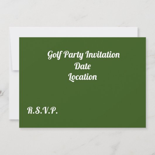 Golf Let's Par T-shirt Party nodigt u uit tot golf Kaart (Achterkant)