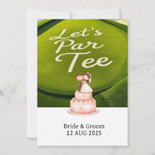 Golf Let's Par T-shirt tekst op Putting Green Kaart
