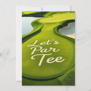 Golf Let's Par T-shirt tekst op Putting Green Kaart