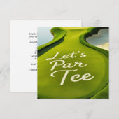 Golf Let's Par T-shirt tekst op Putting Green Save The Date (Voorkant / Achterkant)