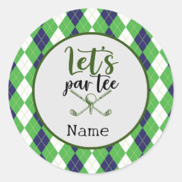 Golf Let's Par T-shirt voor Golfer Party Ronde Sticker