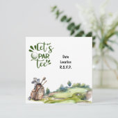 Golf Let's Par T-shirt voor golffeest Kaart (Staand voorkant)