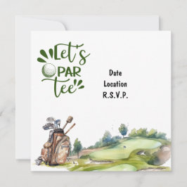 Golf Let's Par T-shirt voor golffeest Kaart