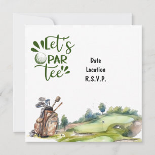 Golf Let's Par T-shirt voor golffeest Kaart