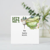 Golf Let's Par T-shirt voor golffeest Kaart (Staand voorkant)