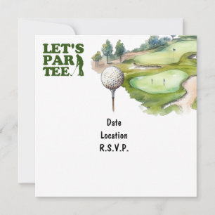 Golf Let's Par T-shirt voor golffeest Kaart
