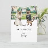 Golf Let's Par t-shirt voor kattenliefhebbers BRUI Kaart (Staand voorkant)