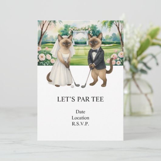 Golf Let's Par t-shirt voor kattenliefhebbers BRUI Kaart (Staand voorkant)