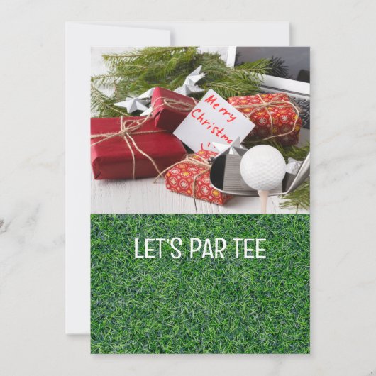 Golf Let's Par t-shirt voor Kerstmis Kaart (Voorkant)