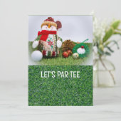Golf Let's Par t-shirt voor Kerstmis Kaart (Staand voorkant)