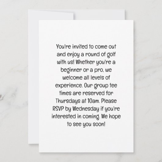 Golf Let's Par t-shirt voor Kerstmis Kaart (Achterkant)