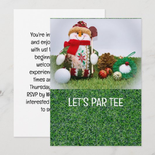 Golf Let's Par t-shirt voor Kerstmis Kaart (Voorkant / Achterkant)
