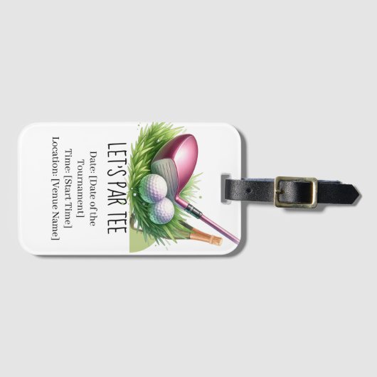 Golf Let's Par T-shirt voor vrouwentoernooi Bagagelabel (Voorkant (horizontaal))