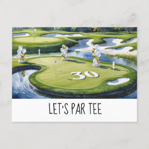 Golf Let's Par tee  30e verjaardag voor golfer fee Briefkaart