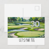 Golf Let's Par tee 30e verjaardag voor golfer fees Briefkaart (Voorkant / Achterkant)