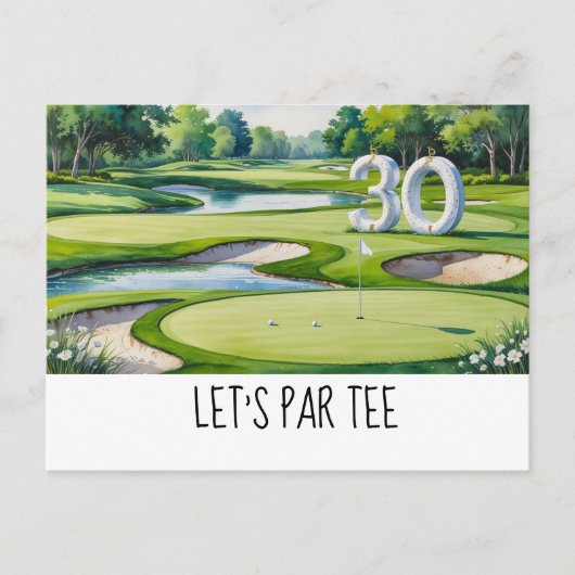 Golf Let's Par tee 30e verjaardag voor golfer fees Briefkaart (Voorkant)