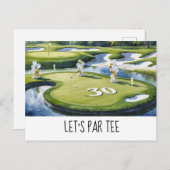 Golf Let's Par tee 30e verjaardag voor golfer fees Briefkaart (Voorkant / Achterkant)
