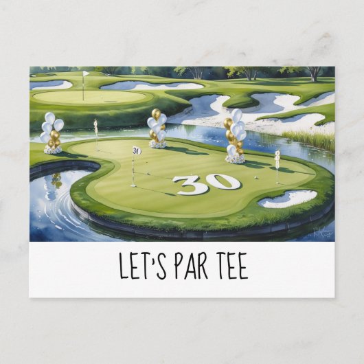Golf Let's Par tee 30e verjaardag voor golfer fees Briefkaart (Voorkant)