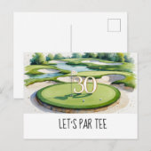 Golf Let's Par tee 30ste verjaardag voor golfer fe Briefkaart (Voorkant / Achterkant)