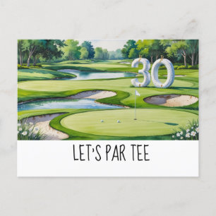 Golf Let's Par tee 30ste verjaardag voor golfer fe Briefkaart