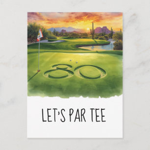 Golf Let's Par tee 80ste verjaardagsfeestje Briefkaart