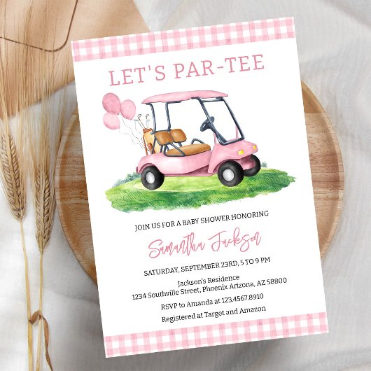 Golf Let's Par-tee Baby Shower Uitnodiging