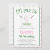 Golf Let's Par-tee Birthday Invitation Kaart (Voorkant)