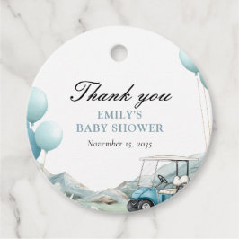Golf Let's Par-tee Blauwe Baby Shower Bedankjes Labels