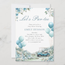 Golf Let's Par-tee Blauwe Baby Shower