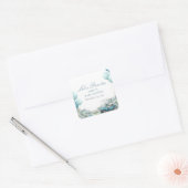 Golf Let's Par-tee Blauwe Baby Shower Vierkante Sticker (Envelop)