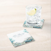 Golf Let's Par-tee Blue Baby Shower Kartonnen Onderzetters (Insitu)