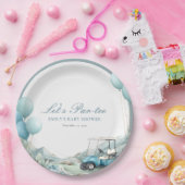 Golf Let's Par-tee Blue Baby Shower Papieren Bordje (Feest)