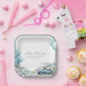 Golf Let's Par-tee Blue Baby Shower Papieren Bordje (Feest)