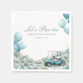 Golf Let's Par-tee Blue Baby Shower Servet