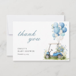 Golf Let's Par-tee Boy Baby Shower Bedankkaart