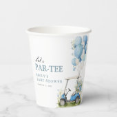 Golf Let's Par-tee Boy Baby Shower Papieren Bekers (Achterkant)