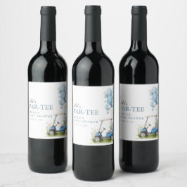 Golf Let's Par-tee Boy Baby Shower Wijn Etiket