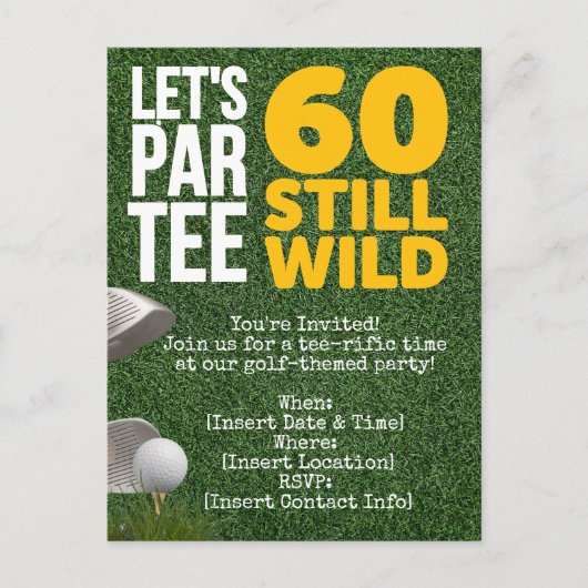 Golf Let's Par tee-feestje 60e verjaardag golfer Briefkaart (Voorkant)
