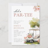 Golf Let's Par-tee Girl Baby Shower Kaart (Voorkant)