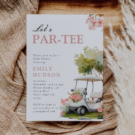 Golf Let's Par-tee Girl Baby Shower Kaart