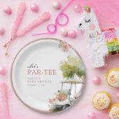 Golf Let's Par-tee Girl Baby Shower Papieren Bordje (Feest)